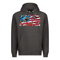 Smoke usa flag and leopard with wood license plate Premium Hoodie - Artiststas