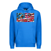 Usa Flag And Leopard With Wood License Plate Premium Hoodie | Teevron
