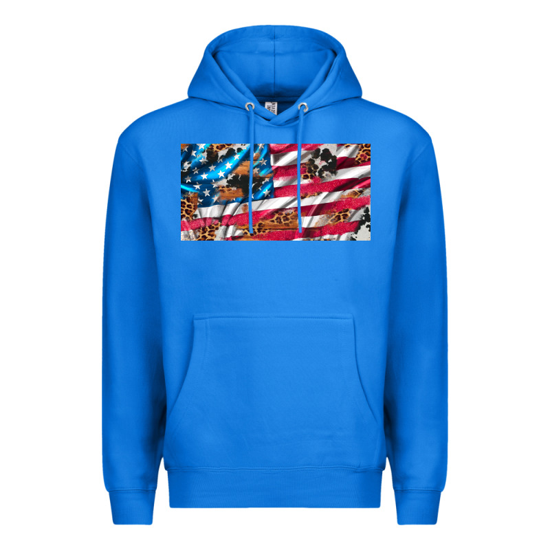 Usa Flag And Leopard With Wood License Plate Premium Hoodie by Artiststas | Teevron