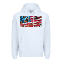 White usa flag and leopard with wood license plate Premium Hoodie - Artiststas