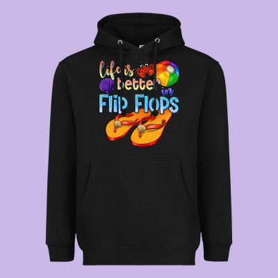 Life Is Better In Flip Flops Heavyweight Hoodie Designed By Texasbilliewilder