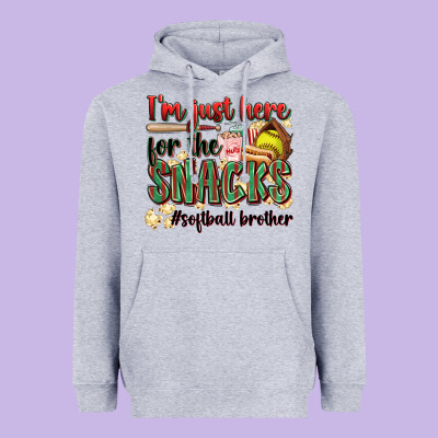 I'm Just Here For The Snacks #softball Brother Heavyweight Hoodie Designed By Zillion Design Studio