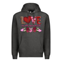 Charcoal Heather love is all you need Premium Hoodie - AdoDesignShop