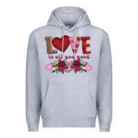Heather Grey love is all you need Premium Hoodie - AdoDesignShop