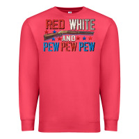 Cardinal Red white and pew pew pew Premium Sweatshirt - CowGirlArtShop