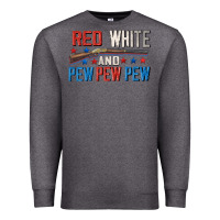 Charcoal Heather Red white and pew pew pew Premium Sweatshirt - CowGirlArtShop