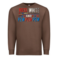 Chestnut Red white and pew pew pew Premium Sweatshirt - CowGirlArtShop