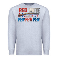 Heather Grey Red white and pew pew pew Premium Sweatshirt - CowGirlArtShop