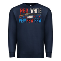Navy Red white and pew pew pew Premium Sweatshirt - CowGirlArtShop