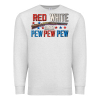 Oatmeal Heather Red white and pew pew pew Premium Sweatshirt - CowGirlArtShop