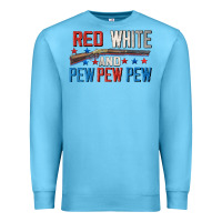 Ocean Blue Red white and pew pew pew Premium Sweatshirt - CowGirlArtShop