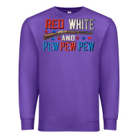 Purple Red white and pew pew pew Premium Sweatshirt - CowGirlArtShop