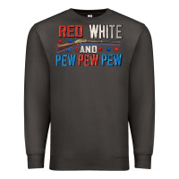 Smoke Red white and pew pew pew Premium Sweatshirt - CowGirlArtShop