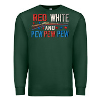 Sports Green Red white and pew pew pew Premium Sweatshirt - CowGirlArtShop