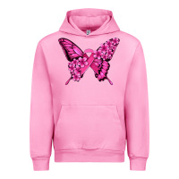 Fuchsia Pink pink ribbon breast cancer butterfly Urban Hoodie - Jasminsmagicworld