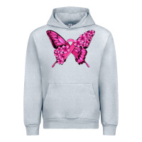 Heather Grey pink ribbon breast cancer butterfly Urban Hoodie - Jasminsmagicworld