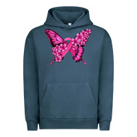 Pigment Midnight Navy pink ribbon breast cancer butterfly Urban Hoodie - Jasminsmagicworld