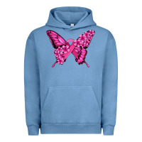 Pigment Pebble Blue pink ribbon breast cancer butterfly Urban Hoodie - Jasminsmagicworld