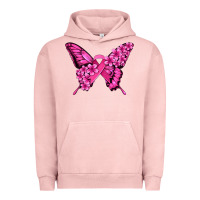Pigment Salmon pink ribbon breast cancer butterfly Urban Hoodie - Jasminsmagicworld