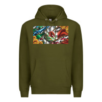 Army Green usa flag and mexico flag with sunflower and cowhide  license plate Premium Hoodie - Artiststas