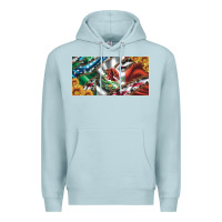 Blue Mist usa flag and mexico flag with sunflower and cowhide  license plate Premium Hoodie - Artiststas
