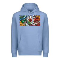 Colony Blue usa flag and mexico flag with sunflower and cowhide  license plate Premium Hoodie - Artiststas