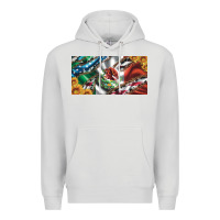 Dove Grey usa flag and mexico flag with sunflower and cowhide  license plate Premium Hoodie - Artiststas