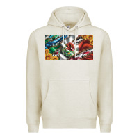 Oatmeal Heather usa flag and mexico flag with sunflower and cowhide  license plate Premium Hoodie - Artiststas