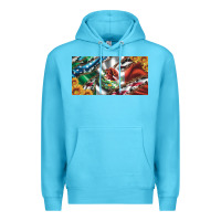 Ocean Blue usa flag and mexico flag with sunflower and cowhide  license plate Premium Hoodie - Artiststas
