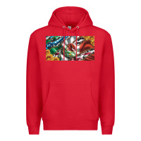 Red usa flag and mexico flag with sunflower and cowhide  license plate Premium Hoodie - Artiststas