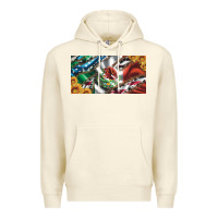 Sandshell usa flag and mexico flag with sunflower and cowhide  license plate Premium Hoodie - Artiststas