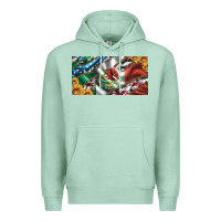 Seafoam usa flag and mexico flag with sunflower and cowhide  license plate Premium Hoodie - Artiststas