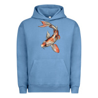 Pigment Pebble Blue Koi Fish Urban Hoodie - LillyAllenDesigns