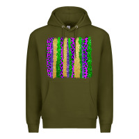 Army Green mardi gras brushstrokes Premium Hoodie - AdoDesignShop
