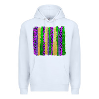 White mardi gras brushstrokes Premium Hoodie - AdoDesignShop