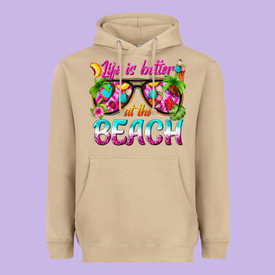 Life Is Better At The Beach Heavyweight Hoodie Designed By Texasbilliewilder