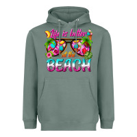 Sage life is better at the beach Heavyweight Hoodie - texasbilliewilder
