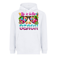 White life is better at the beach Heavyweight Hoodie - texasbilliewilder