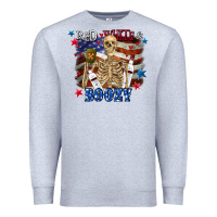 Heather Grey Red white boozy 4th of july Premium Sweatshirt - CowGirlArtShop