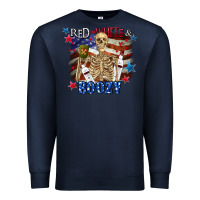 Navy Red white boozy 4th of july Premium Sweatshirt - CowGirlArtShop