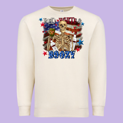 Red White Boozy 4th Of July Premium Sweatshirt Designed By Cowgirlartshop