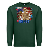Sports Green Red white boozy 4th of july Premium Sweatshirt - CowGirlArtShop