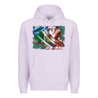 Lilac usa and mexico flag with leopard cowhide and gemstone background Premium Hoodie - Artiststas