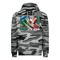 Slate Camo usa and mexico flag with leopard cowhide and gemstone background Premium Hoodie - Artiststas