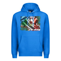 True Royal usa and mexico flag with leopard cowhide and gemstone background Premium Hoodie - Artiststas