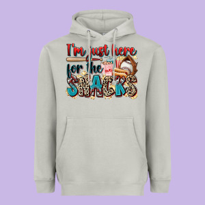 I'm Just Here For The Snacks Heavyweight Hoodie Designed By Zillion Design Studio