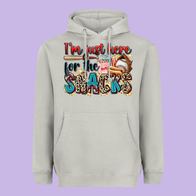 I'm Just Here For The Snacks Heavyweight Hoodie Designed By Zillion Design Studio
