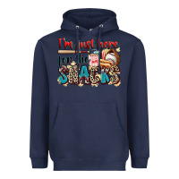 Navy i'm just here for the snacks Heavyweight Hoodie - Zillion Design Studio