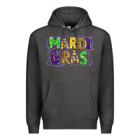Charcoal Heather mardi gras Premium Hoodie - AdoDesignShop