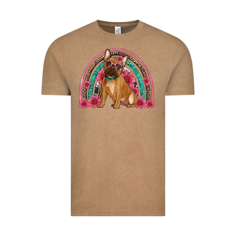 French Bulldog Floral Rainbow Vintage Tee by Artiststas | Teevron